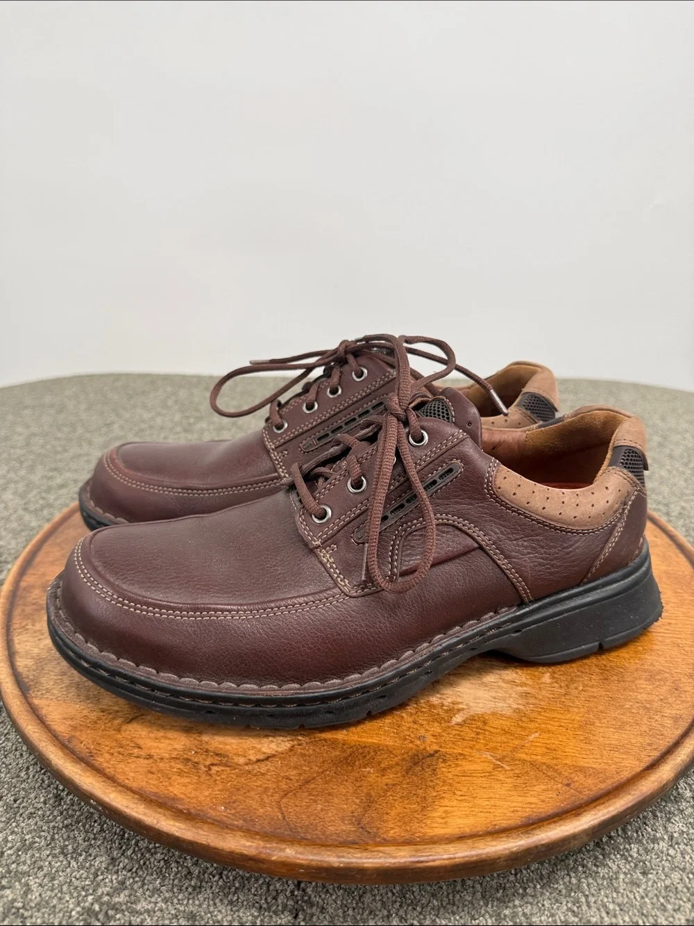Clarks Unstructured Shoes Mens 8.5 M Un.Bend Casual Oxfords Moc Lace Comfort